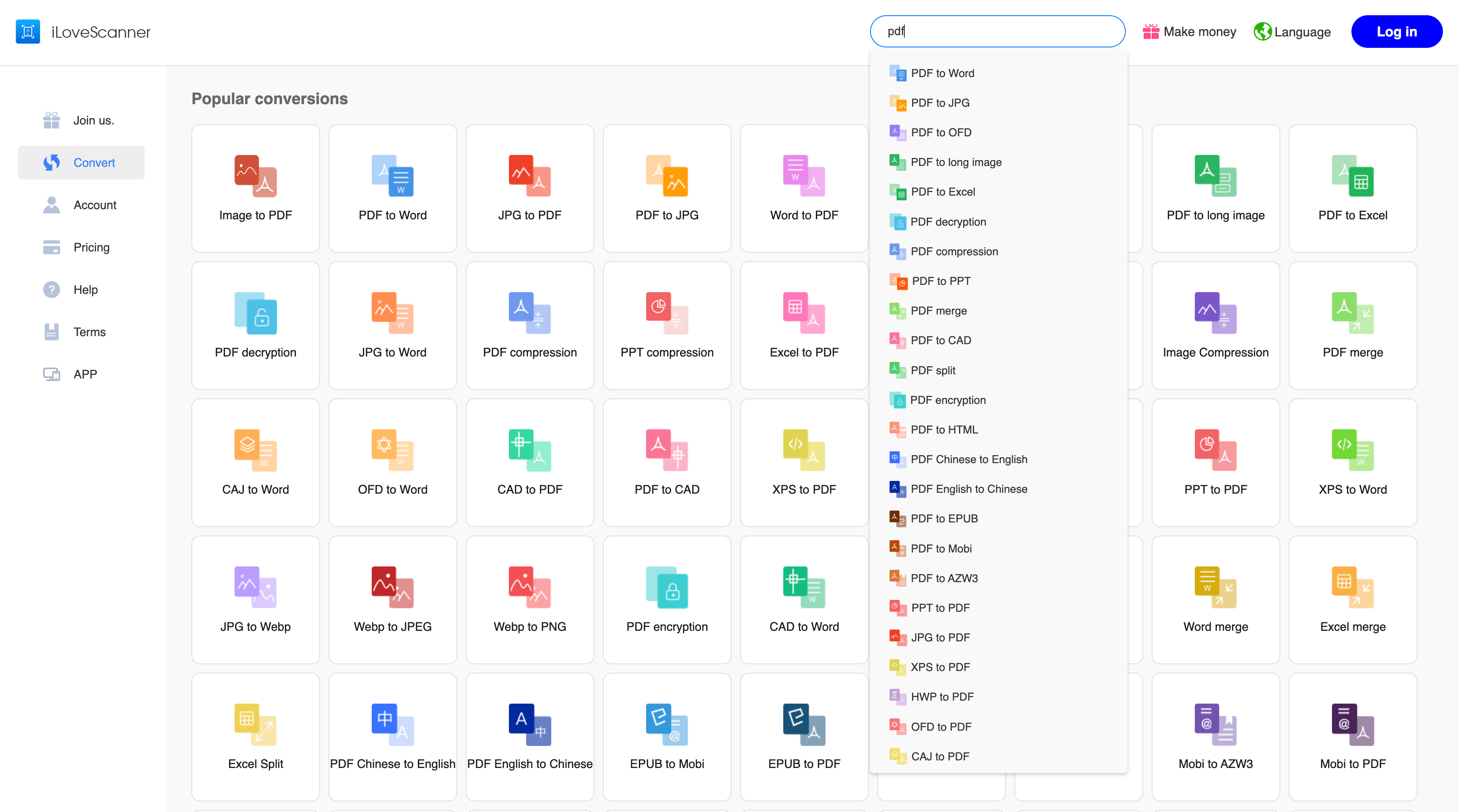 iLoveScanner converts between 50+ file formats
